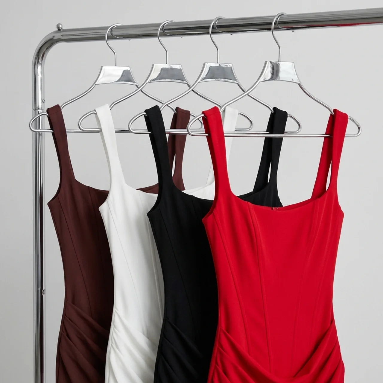 Figurbetontes Minikleid mit Raffung