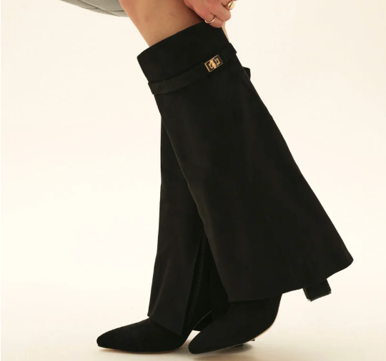 Shark Elegance - Kniehohe Fold-Over Stiefel