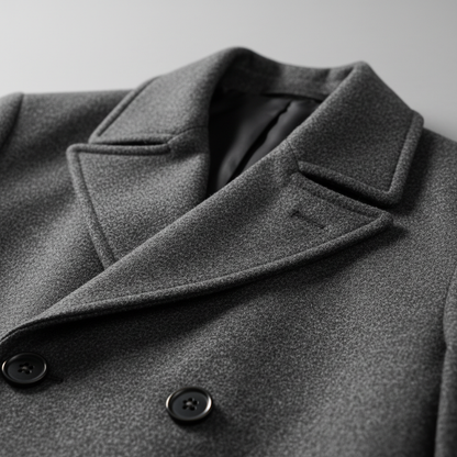 Parisian Classic - Oversized Wollmantel mit Reverskragen & Bindegürtel