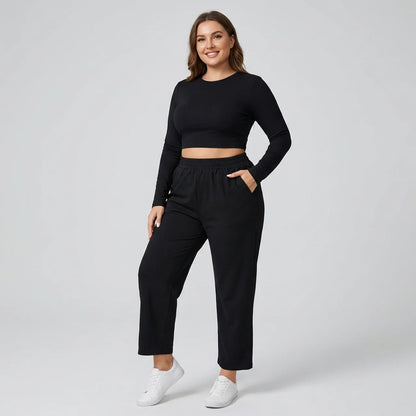 Strickhose mit weitem Bein
