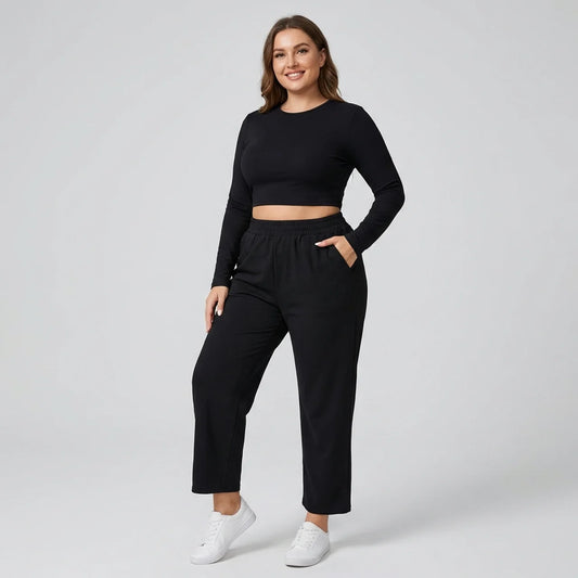 Strickhose mit weitem Bein