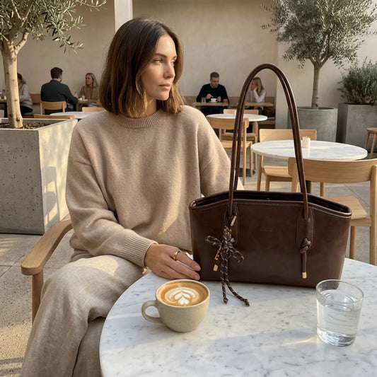 Schultertasche mit Knotendetail