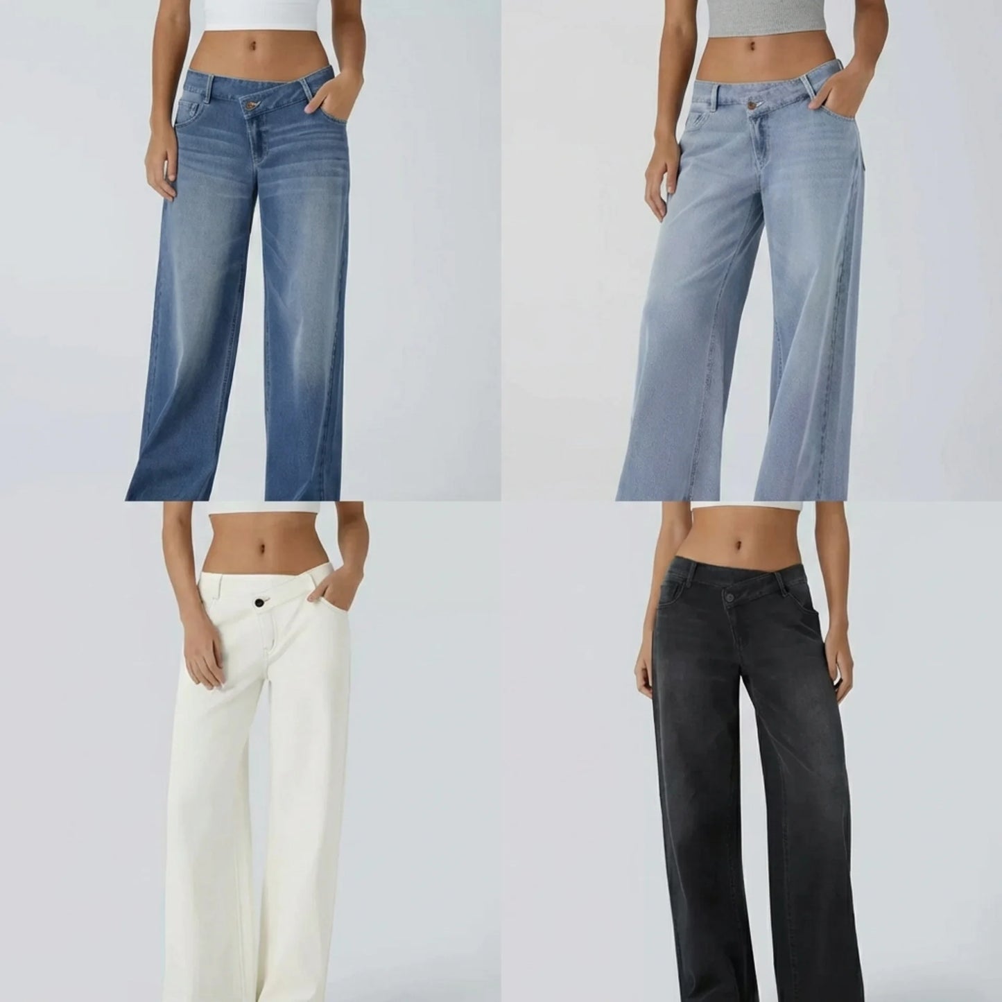 High-Waisted Jeans mit tiefem Bund